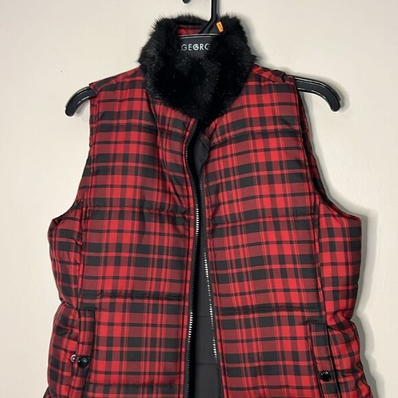Chaps Red Plaid Vest - Picture 1 of 10